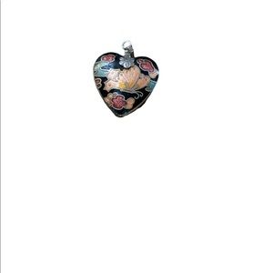Cloisonné locket and earrings 70